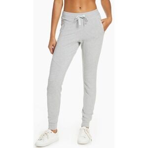 Alo Yoga Urban Moto Sweatpants Heather Gray Joggers Pintuck Zipper Pockets XS